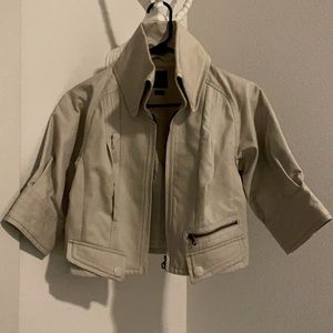 Beige Cargo Denim Cropped Jacket Armani Exchange